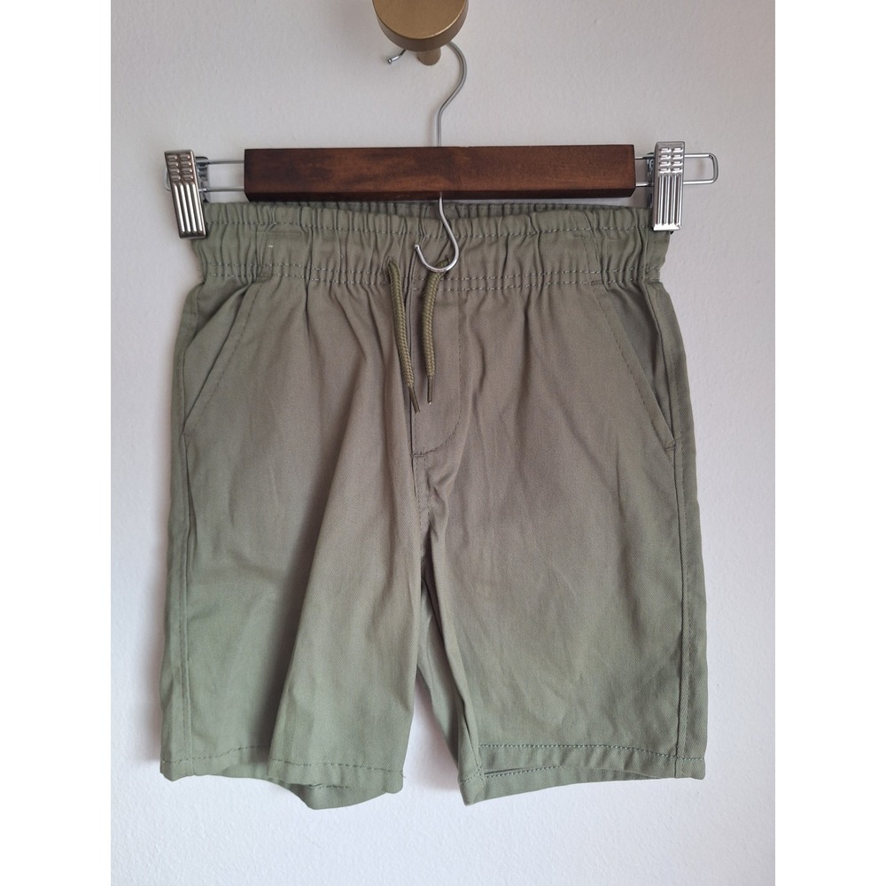 Hawke & Co Boys 3 Piece Set Striped Button Down Graphic Tee Olive Shorts NEW - Picture 5 of 5